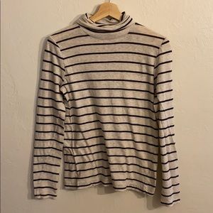 Madewell Slim Turtleneck Top in Cento Stripe